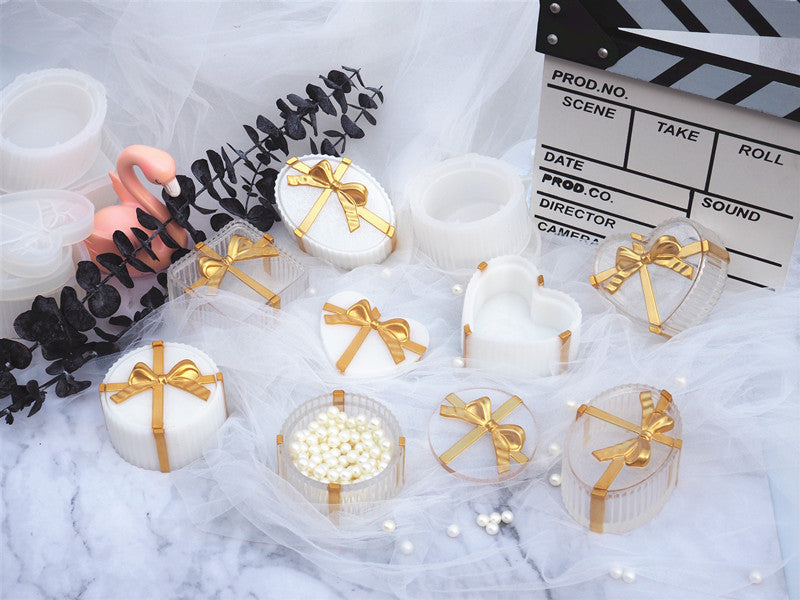 Bow Knot Pack of 4 Jewelry Storage Box Silicone Resin Mold M-FX-HDJ001