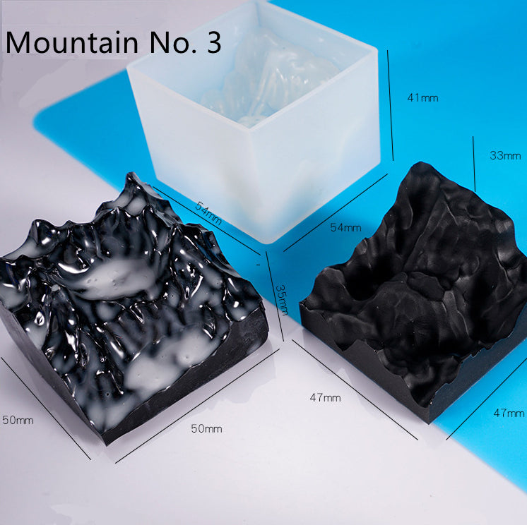 3Pcs Miniature Mountain Mountain Peak Landscape Epoxy Resin Mold M-DGLY-SSF001