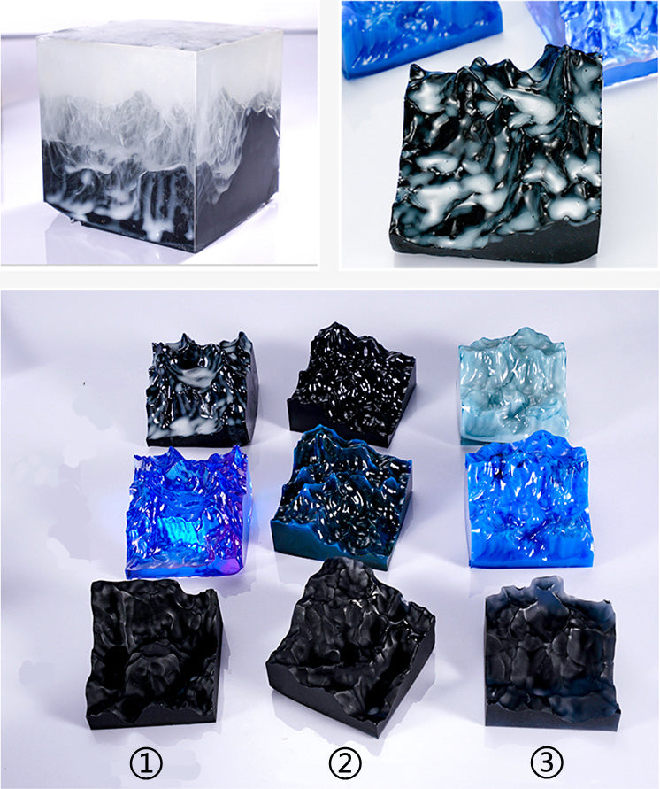 3Pcs Miniature Mountain Mountain Peak Landscape Epoxy Resin Mold M-DGLY-SSF001