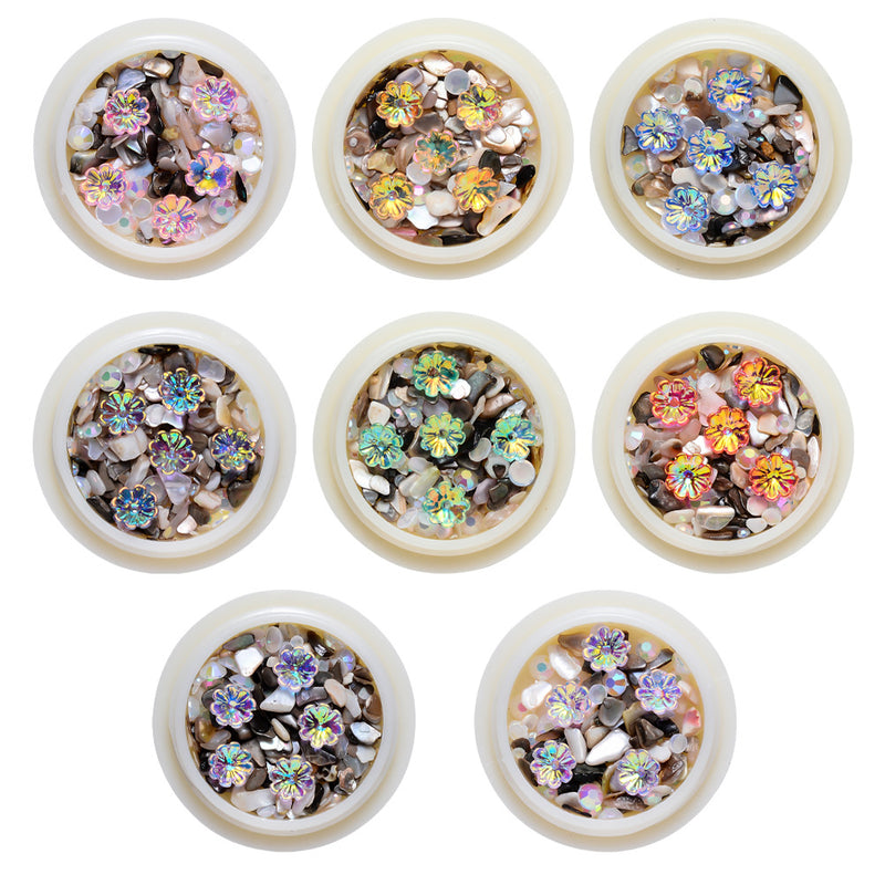 Nail Art Charms Crystal Glass Diamond Floret Special Mix Set/Kits 8 Colors
