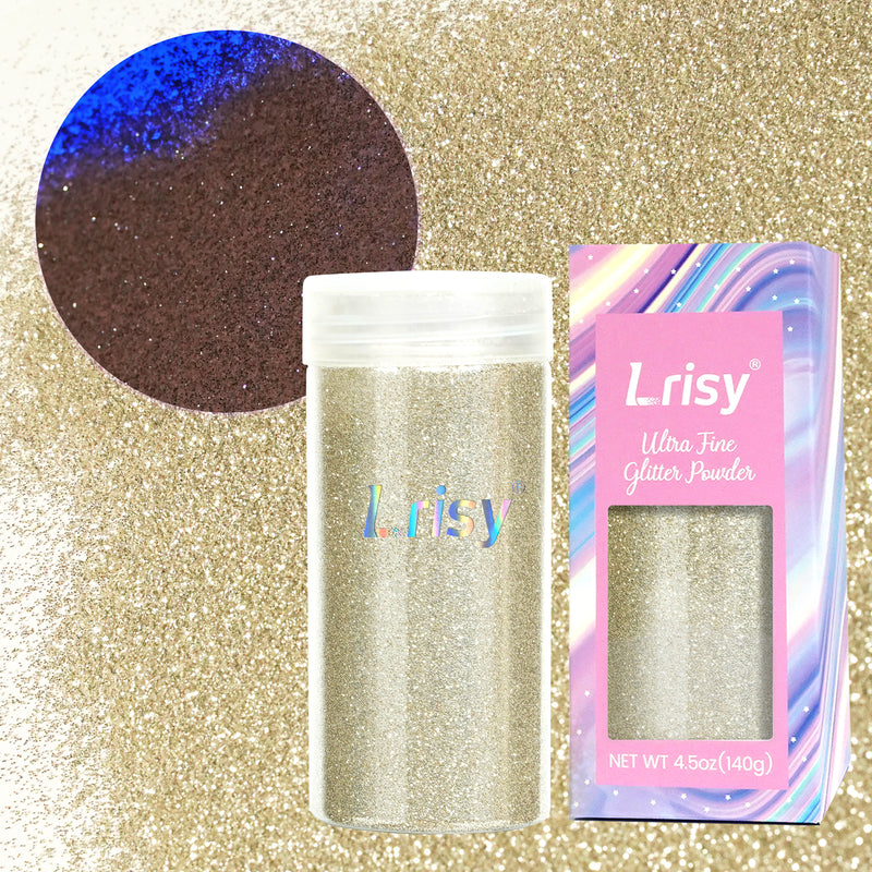 Lrisy Extra Fine Neon Punk Metallic Glitter Powder with Shaker Lid 140g/4.5oz(Punk Silver)