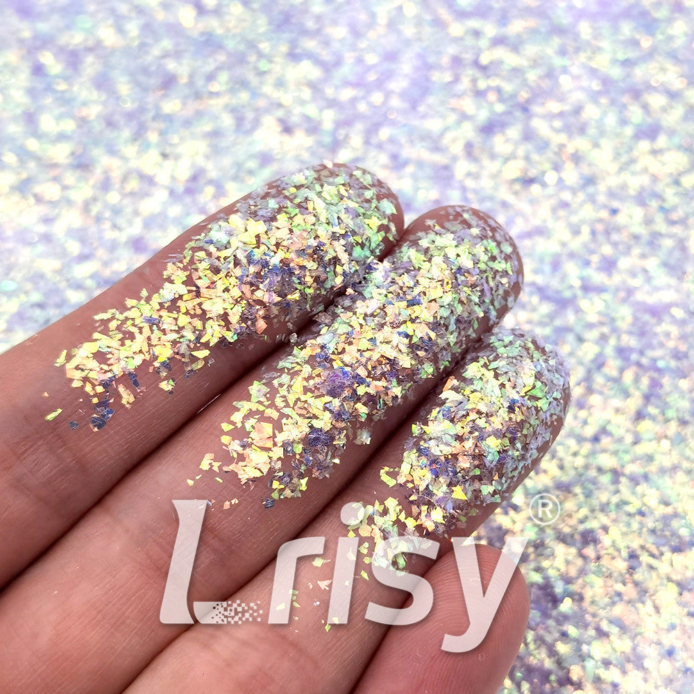 Iridescent Lilac Purple Professional Cosmetic Cellophane Glitter Shards (Flakes) FCH06 2x2