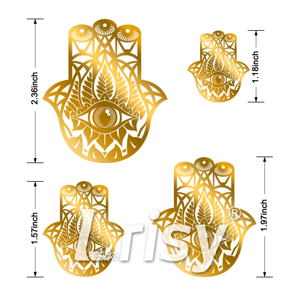 4 Size In 1 Set Hamsa Orgonite Coppering Metal Sticker Golden Stuffers ZJ303
