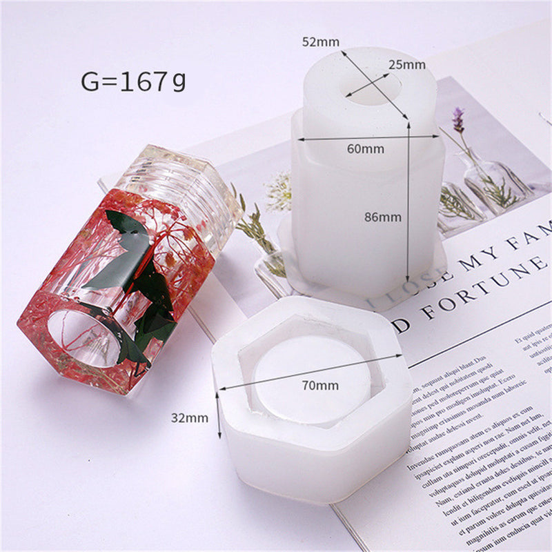 Hexagonal prism Bottle Storage Box Resin Silicone Mold M-LYY-LLZ001