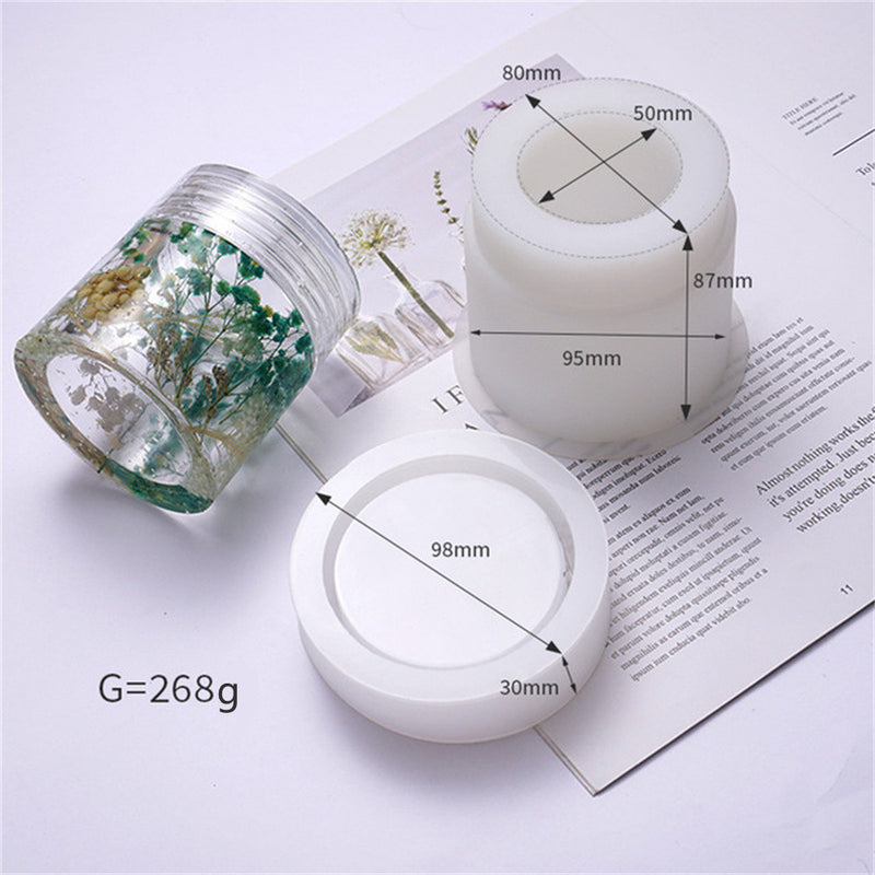 Cylinder Bottle Storage Box Resin Silicone Mold M-LYY-YZX001
