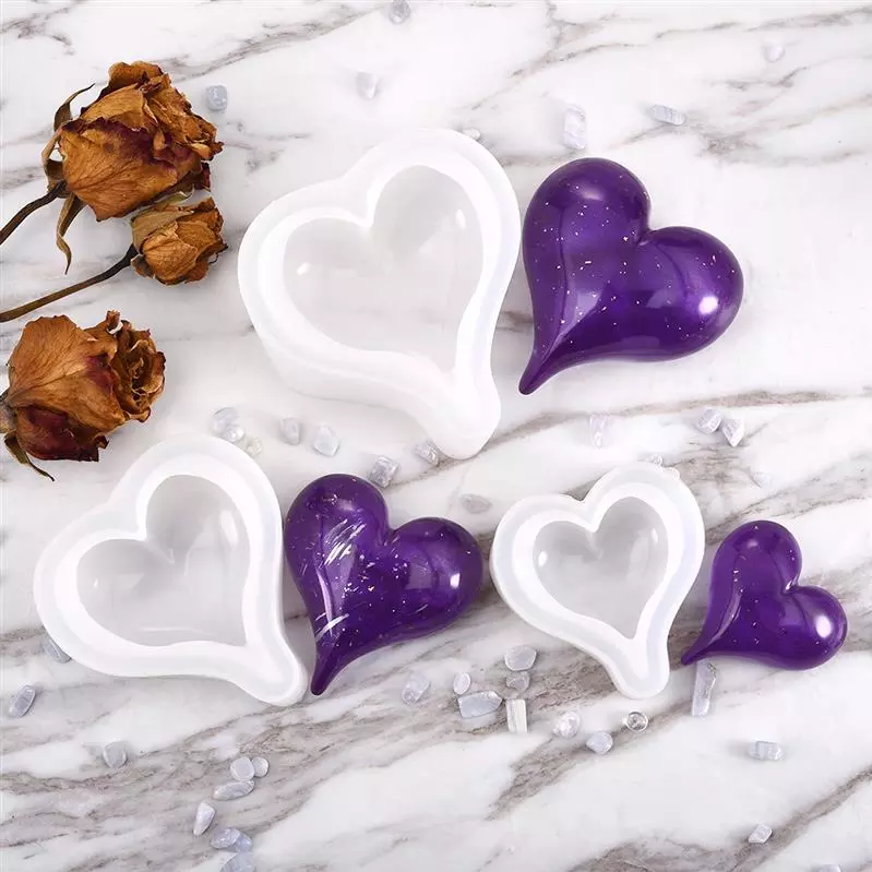 Long Tail Heart Pack of 3 Silicone Resin Mold M-LYY-HET002