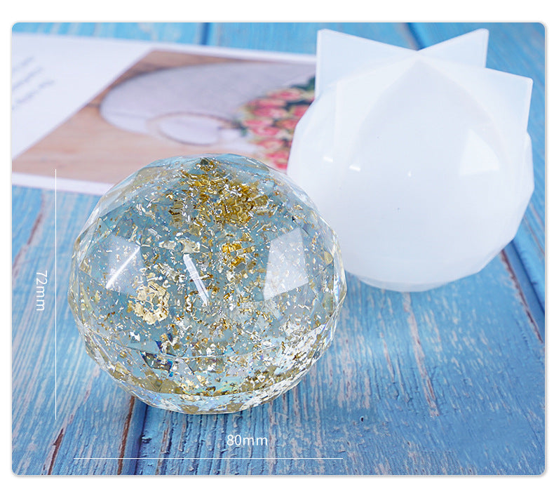 Multilateral Cut Surface Crystal Ball Decoration Silicone Mold For Epoxy Resin