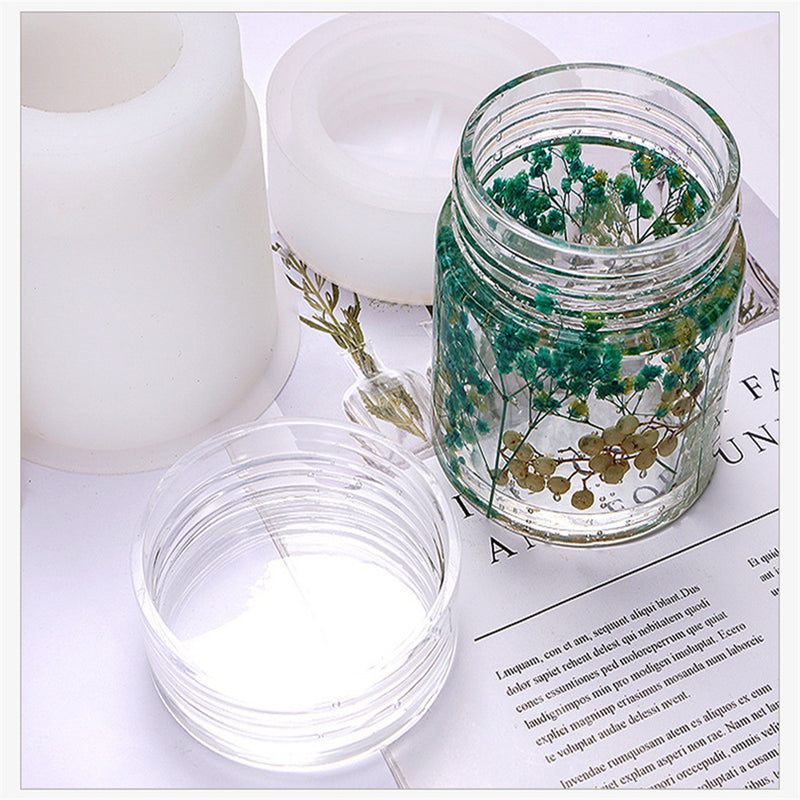 Cylinder Bottle Storage Box Resin Silicone Mold M-LYY-YZX001