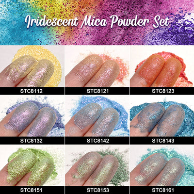 Lrisy Iridescent Mica Powder Pigment Glitter Set/Kits 10 Colors