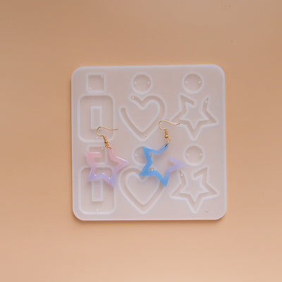 Silicone Earring Mold Earring Resin Mold Jewelry Making Casting Tools  Earring Hooks for Craft DIY Charms Pendant Earring Making