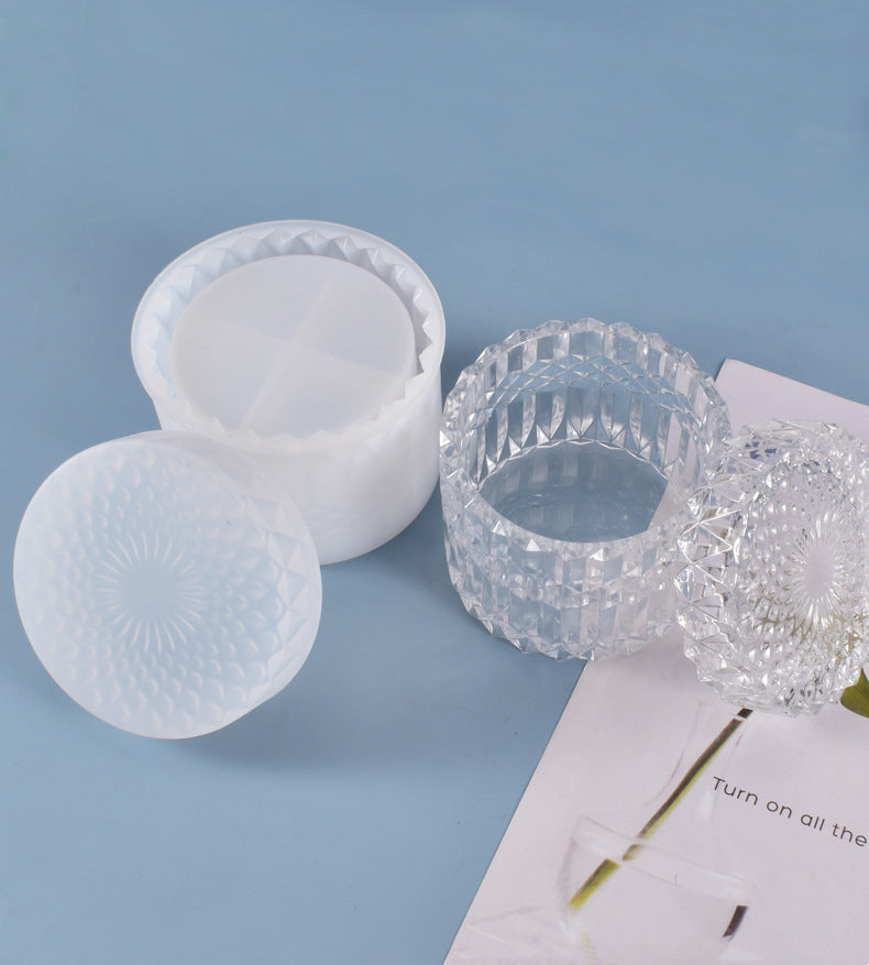 Crystal Flat Bottom Jewelry DIY Storage Box Silicone Resin Mold