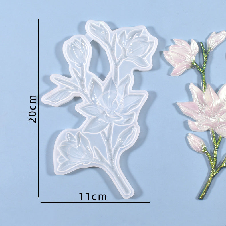 2Pcs Flower Branch Silicone Resin Mold M-YMR-HZ001