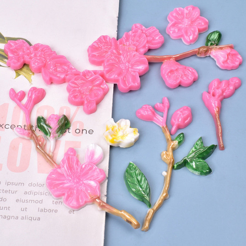 2Pcs Flower Branch Silicone Resin Mold M-YMR-HZ001