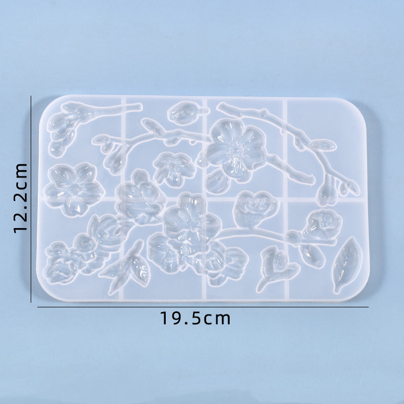 2Pcs Flower Branch Silicone Resin Mold M-YMR-HZ001