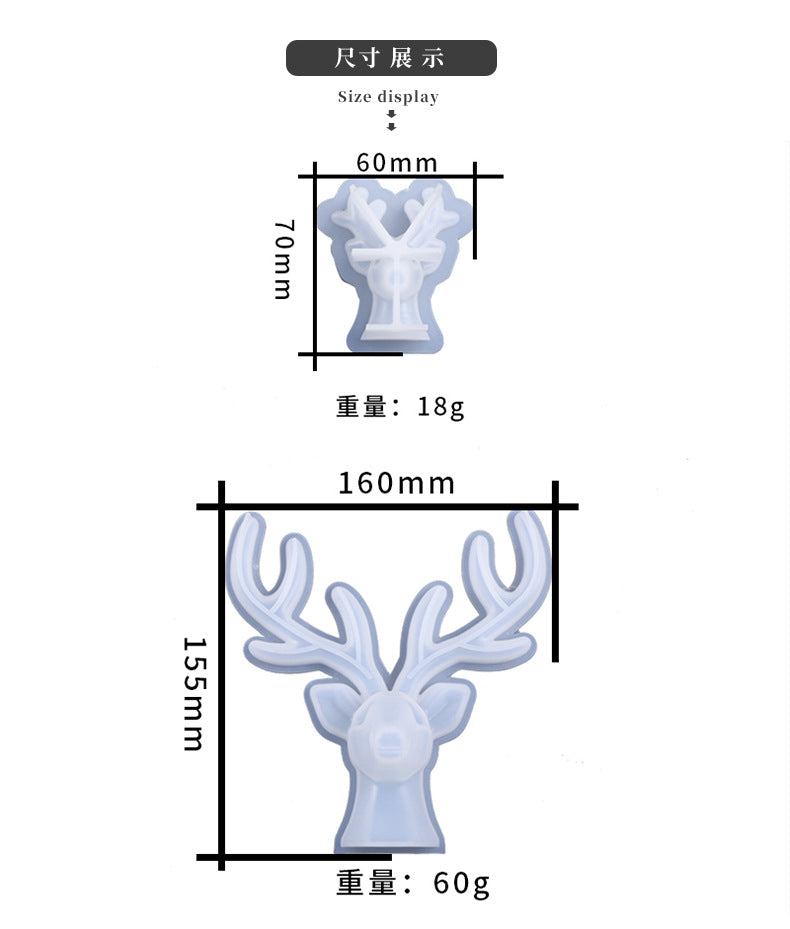 Christmas Elk & Antler Silicone Resin Mold M-DYYY-LJ001