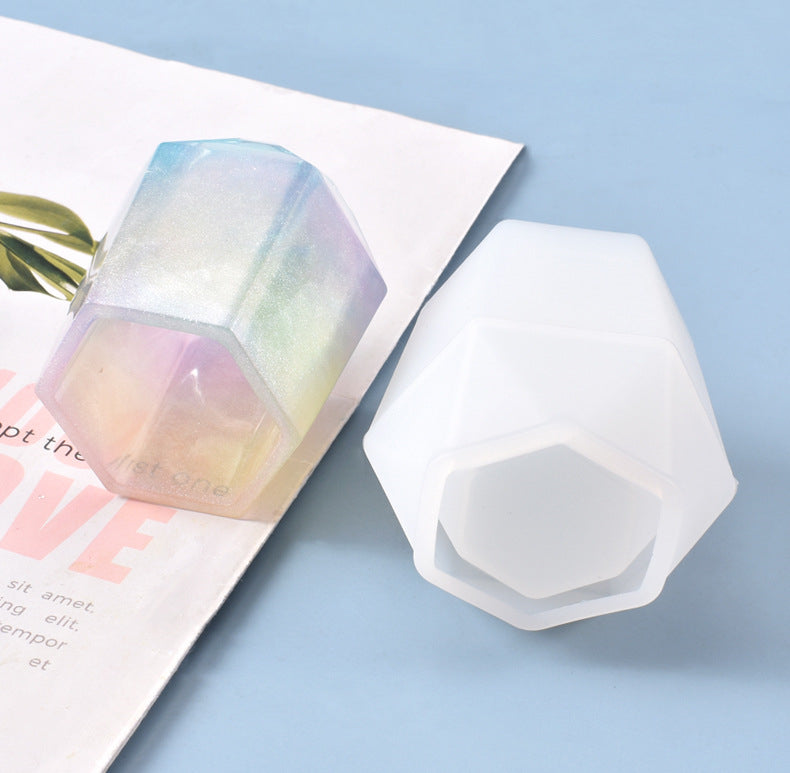 Hexagon Pen holder Jewelry DIY Storage Box Silicone Resin Mold M-YMR-LJBT001