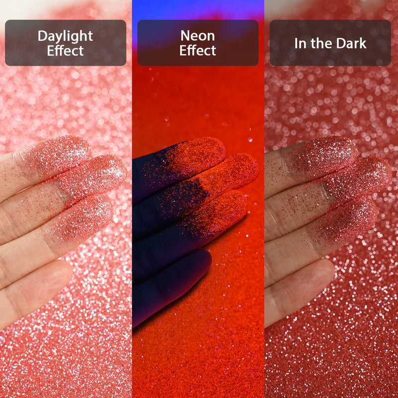 Lrisy Extra Fine Neon Punk Metallic Glitter Powder with Shaker Lid 140g/4.5oz (Punk Pale Violet Red)