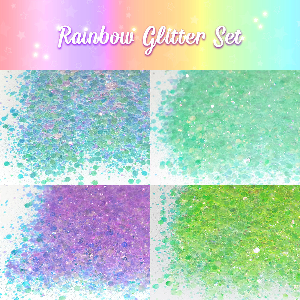 Lrisy Soft Rainbow Glitter Set/Kits 12 Colors (Total 120g)