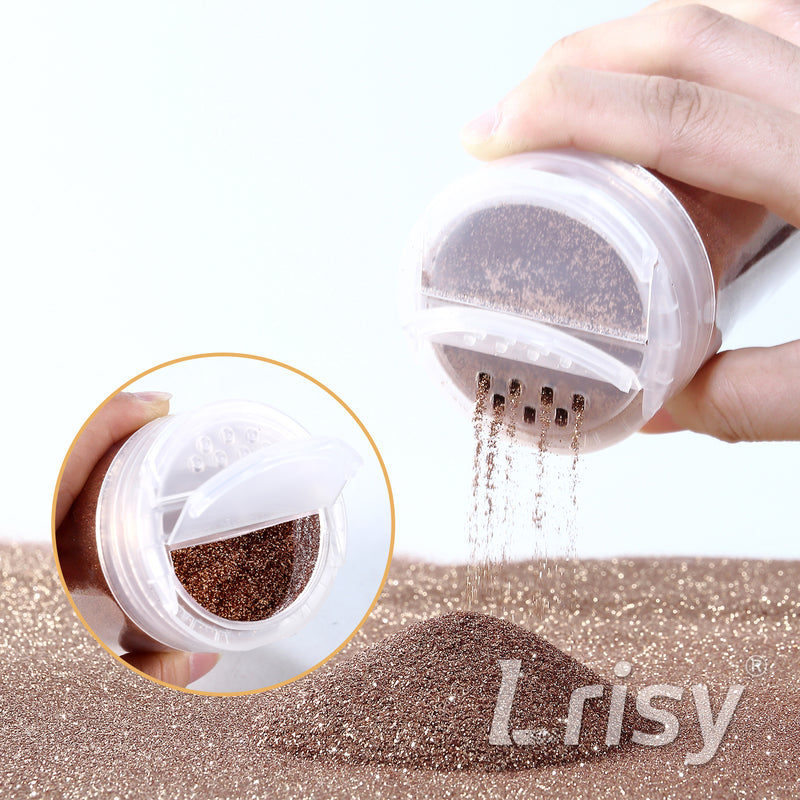 Lrisy Extra Fine Powder Metallic Glitter 140g/4.5oz with Shaker Lid(Extra Thin Sand Gold/B0213)
