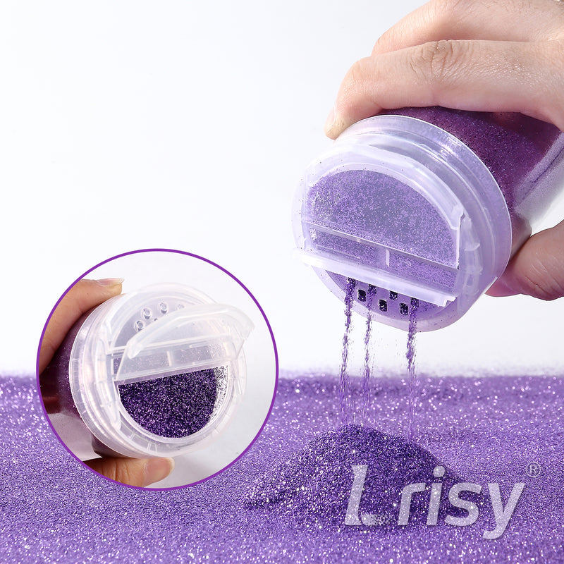Lrisy Extra Fine Powder Metallic Glitter 140g/4.5oz with Shaker Lid(Extra Thin Light Purple/B0802A)