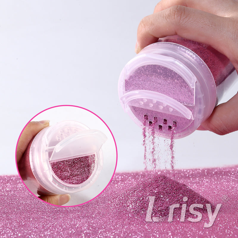 Lrisy Extra Fine Powder Metallic Glitter 140g/4.5oz with Shaker Lid(Extra Thin Tender Pink/B0920)