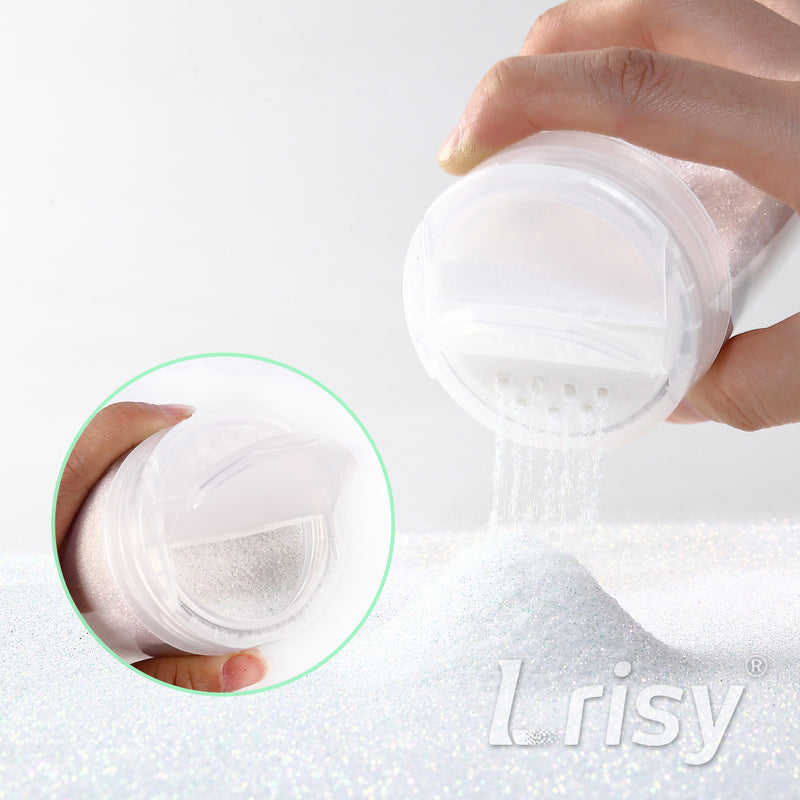 Lrisy Iridescent Extra Fine Glitter Powder with Shaker Lid 140g/4.5oz (Ultra Thin Iridescent Green/FC325