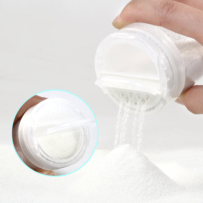 Lrisy Iridescent Extra Fine Glitter Powder with Shaker Lid 140g/4.5oz (Ultra Thin Iridescent Translucent Holographic White/LB1100)