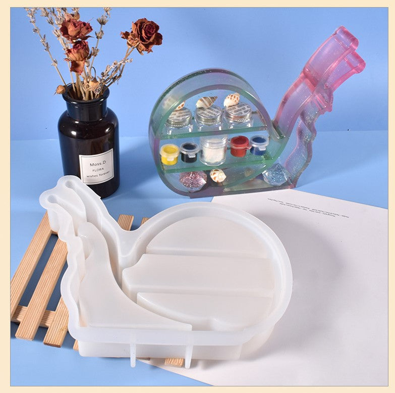 Stereo Snail Double-Layer Storage Box Resin Mold M-DGLY-WNH001