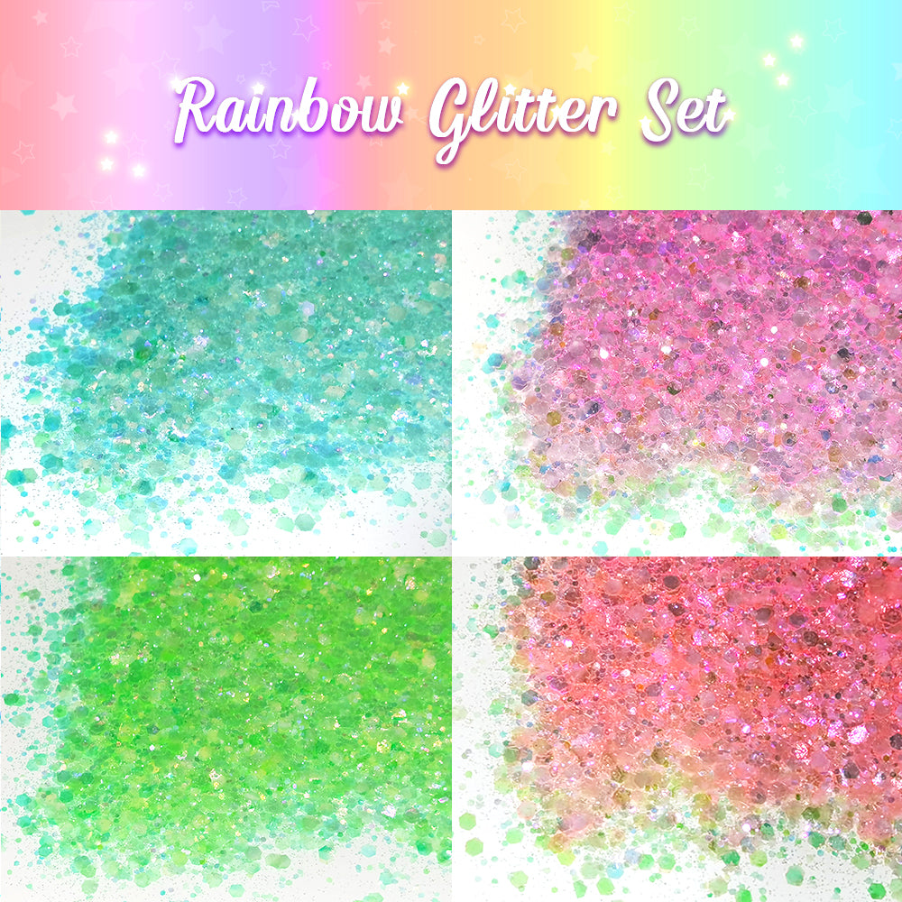 Lrisy Soft Rainbow Glitter Set/Kits 12 Colors (Total 120g)