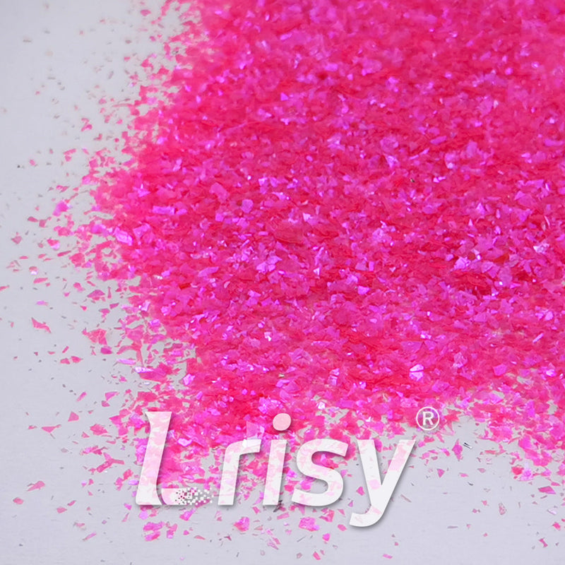 High Brightness Magenta Iridescent Cellophane Glitter Shards (Flakes) FC349 2x2