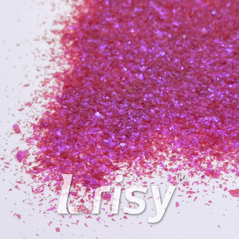 High Brightness Deep Mauve Iridescent Cellophane Glitter Shards (Flakes) FC348 2x2