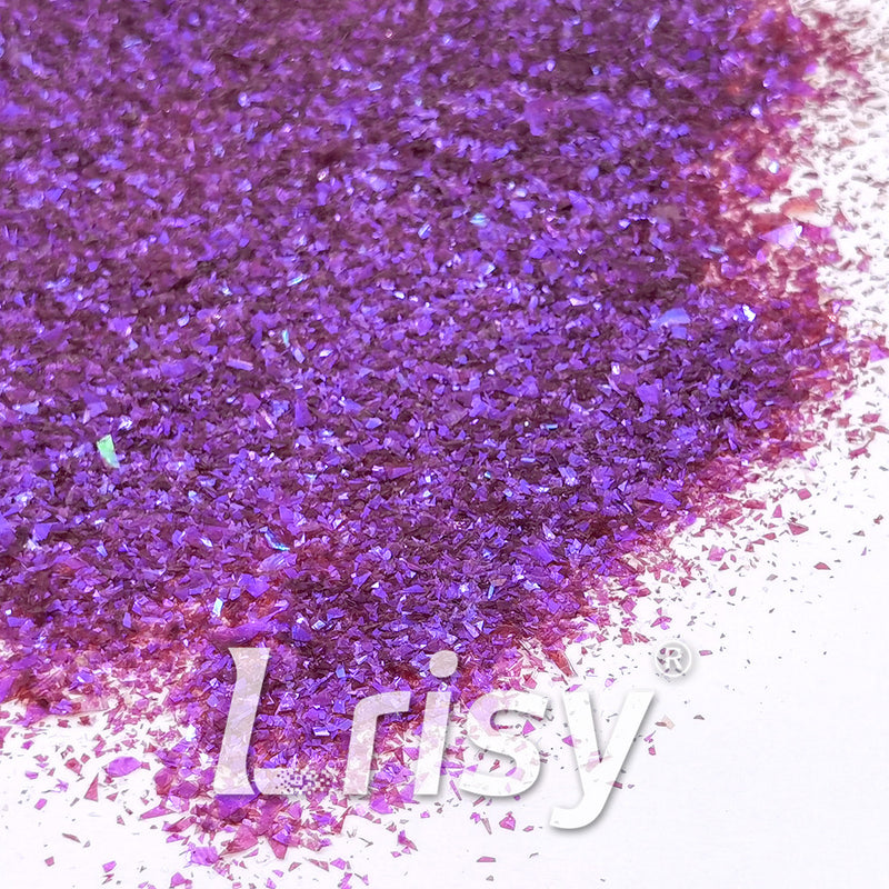 High Brightness Purple Iridescent Cellophane Glitter Shards (Flakes) FC346 2x2