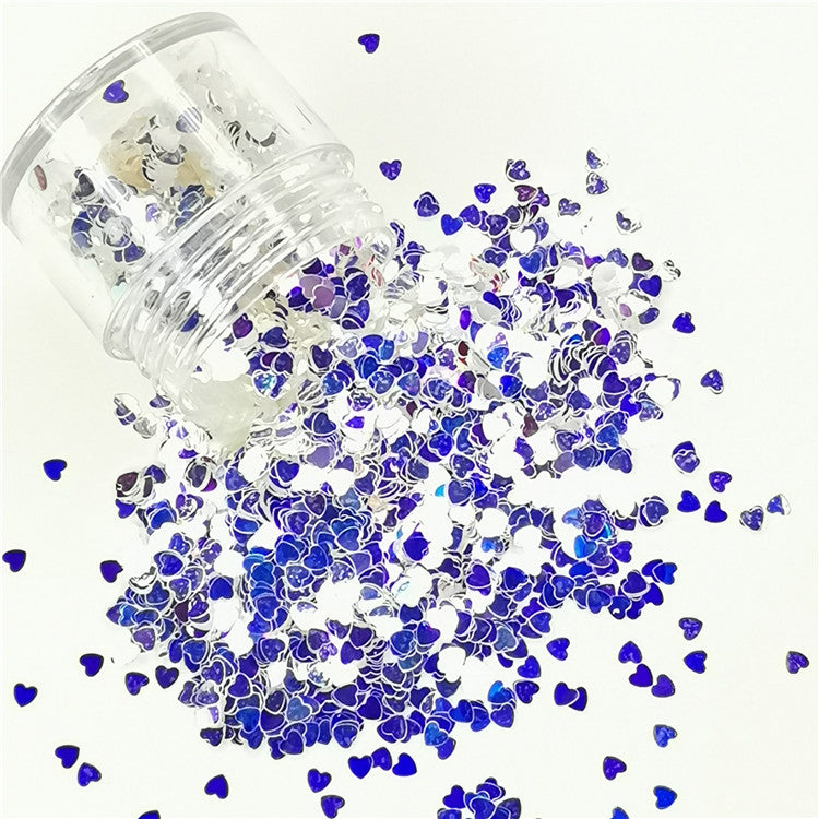 3mm Heart Shapes Royal Blue Glitter FE-F321A