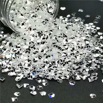 3mm 3D Diamond Shapes Mirror Silver Glitter GSY001