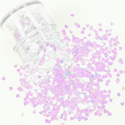 3mm Heart Shapes Violet Glitter C003R