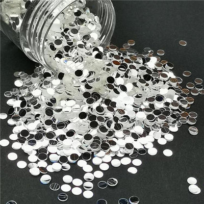 3mm Round Shapes Mirror Silver Glitter GSY001