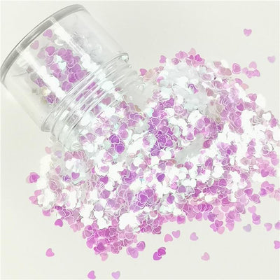 3mm Heart Shapes Dream Pink Glitter C003