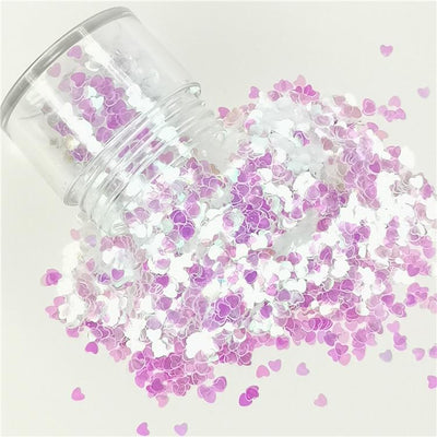 3mm Heart Shapes Dream Pink Glitter C003