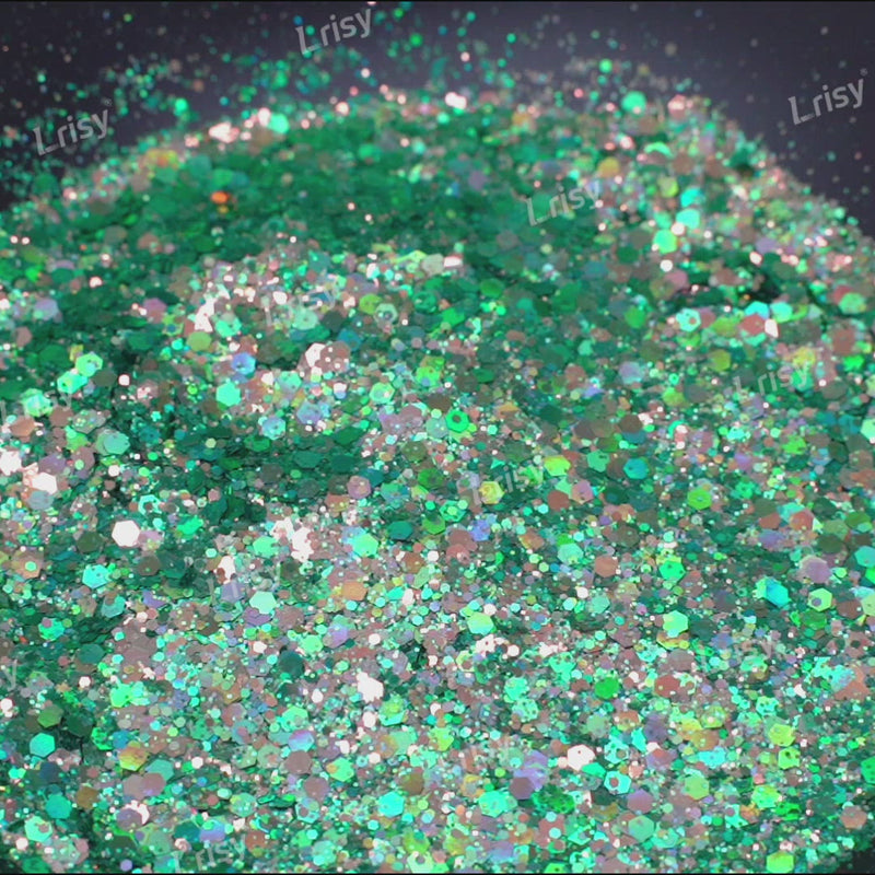 General Mixed Iridescent Phantom Olive Green Glitter C-BSL004