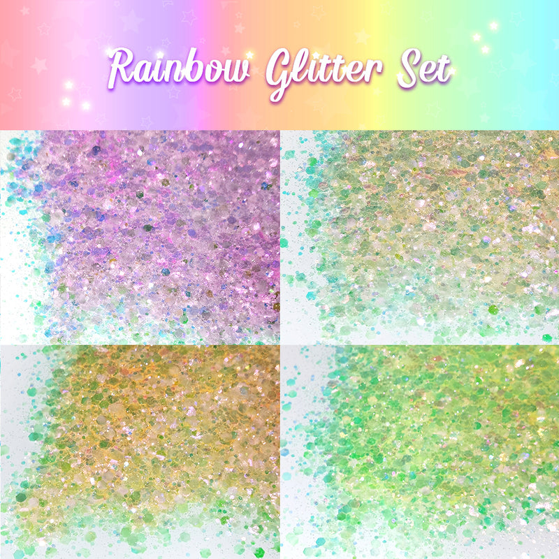 Lrisy Soft Rainbow Glitter Set/Kits 12 Colors (Total 120g)