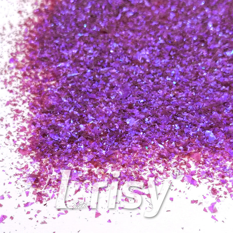 High Brightness Purple Iridescent Cellophane Glitter Shards (Flakes) FC346 2x2