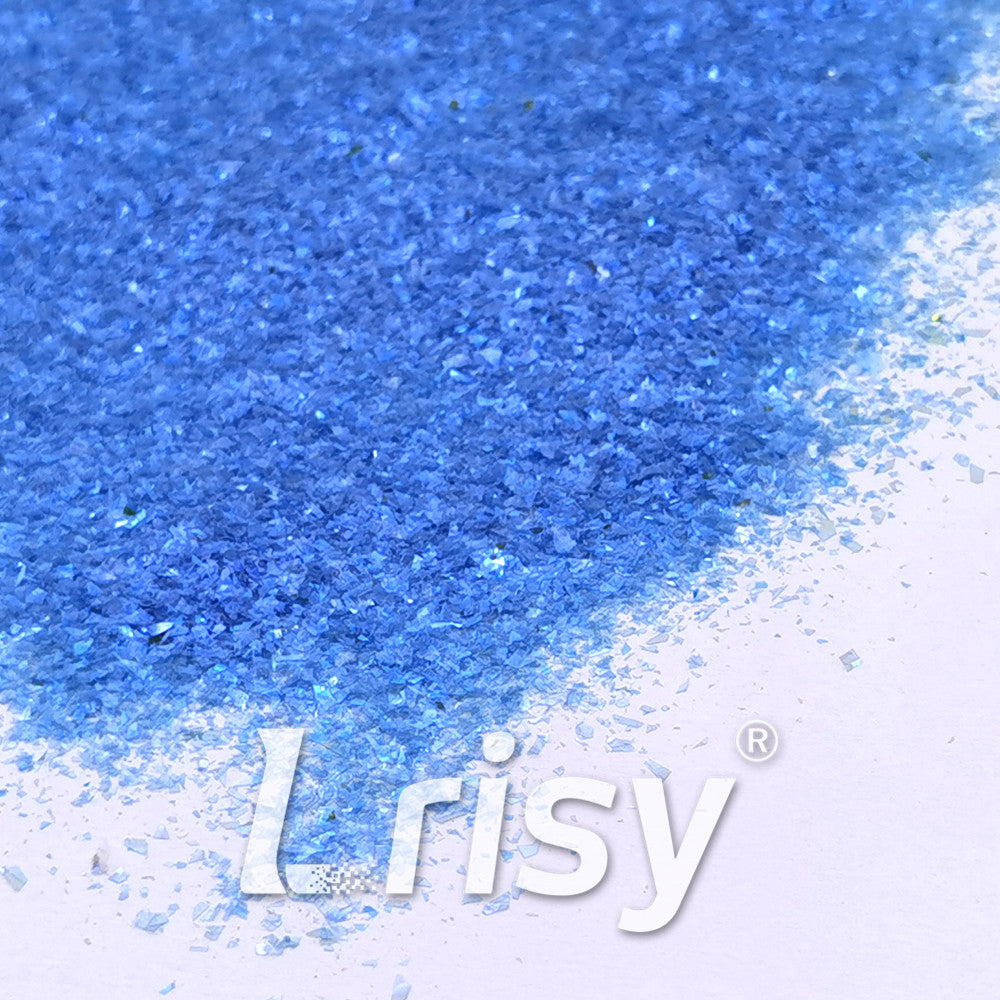 High Brightness Blue Iridescent Cellophane Glitter Shards (Flakes) FC347 2x2