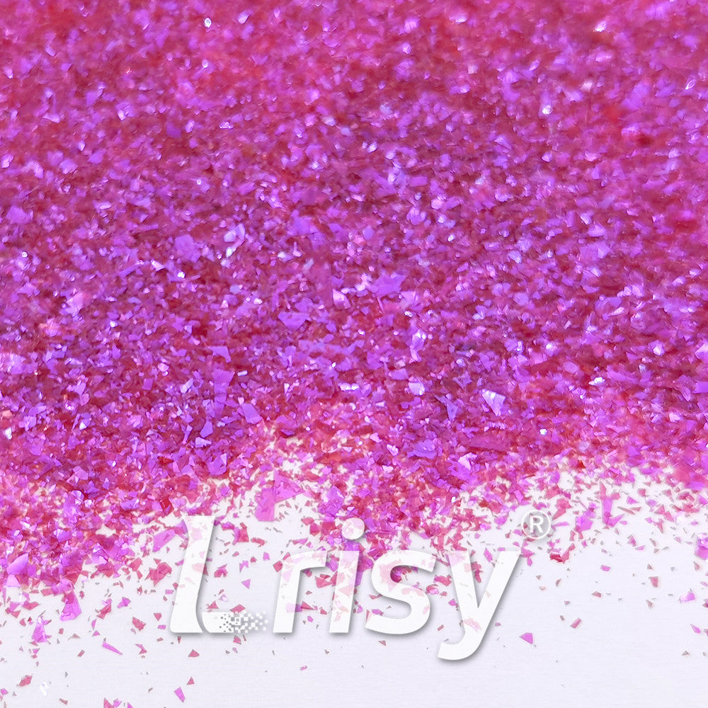 High Brightness Deep Mauve Iridescent Cellophane Glitter Shards (Flakes) FC348 2x2