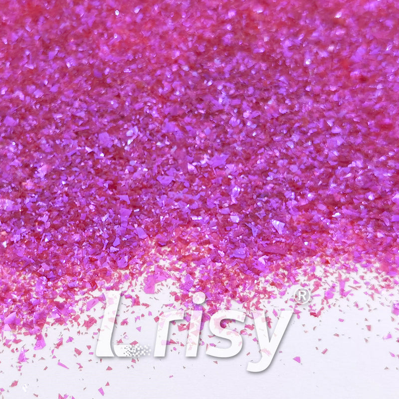 High Brightness Deep Mauve Iridescent Cellophane Glitter Shards (Flakes) FC348 2x2