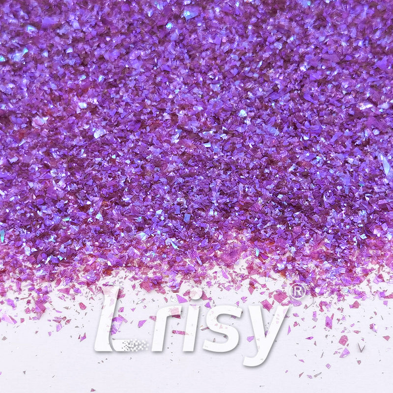 High Brightness Purple Iridescent Cellophane Glitter Shards (Flakes) FC346 2x2