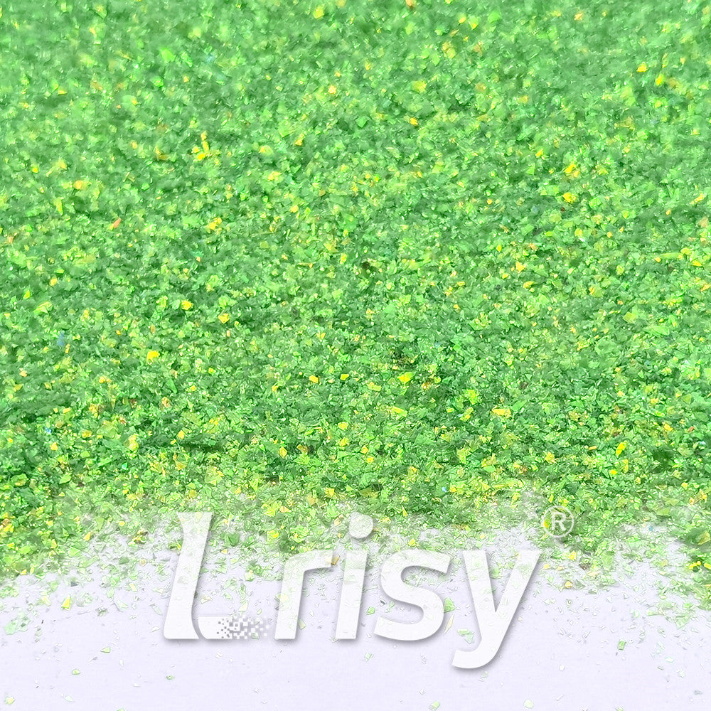 Iridescent Light Green Professional Cosmetic Cellophane Glitter Shards (Flakes) FCH13 2x2
