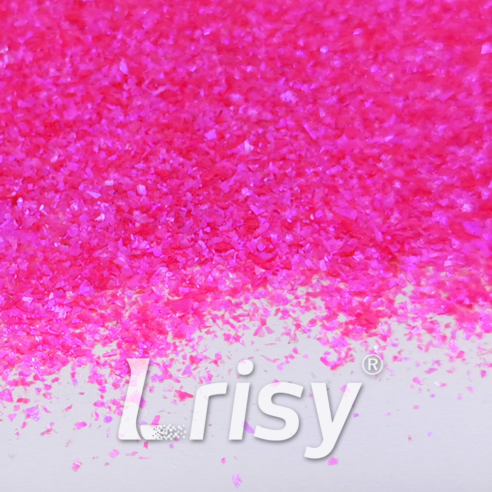 High Brightness Magenta Iridescent Cellophane Glitter Shards (Flakes) FC349 2x2