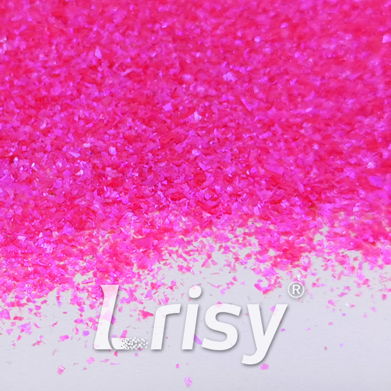 High Brightness Magenta Iridescent Cellophane Glitter Shards (Flakes) FC349 2x2