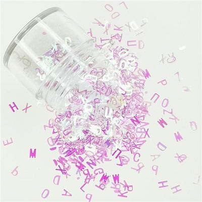 5mm Alphabet Shapes Dream Pink Glitter C003