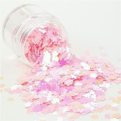 5mm Cherry Blossoms  (Sakura) Shapes Rose Pink Glitter C018R